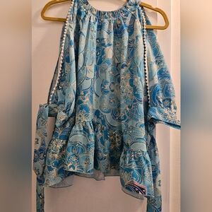 Blue Paisley Women's Top
